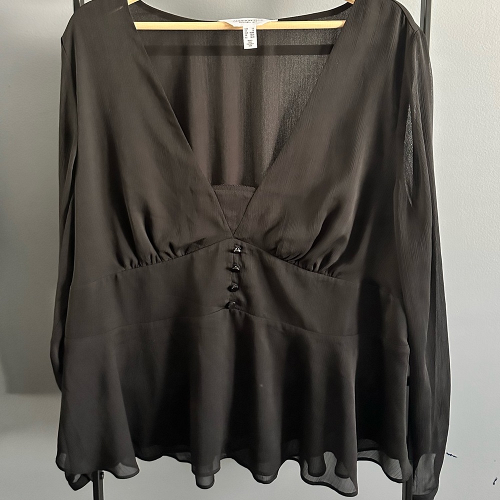 Sheer Black Peplum Top
